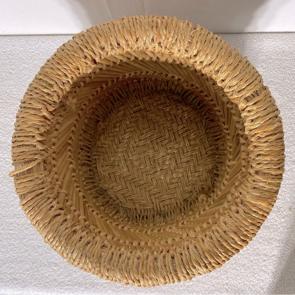 Vintage Bamboo & Jute Woven Planter Basket - Picture 2 of 15
